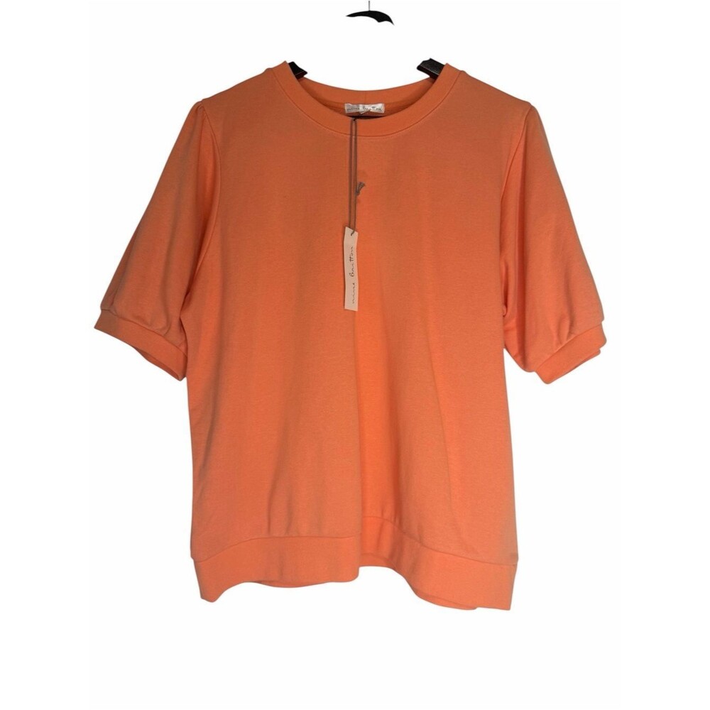NWT Stitch Fix Nine Britton Short Sleeve Sweatshirt Top size XL Orange Cotton